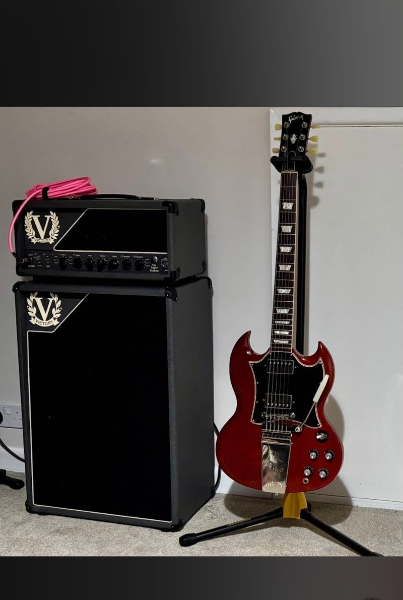 Red Gibson SG after pickup installation by Fretwork by GB